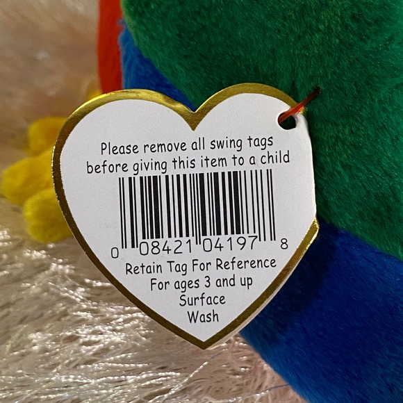 RARE Jabber the Parrot Ty Beanie Baby w/ GRAMMATICAL ERROR! Excellent Condition! - Picture 15 of 16